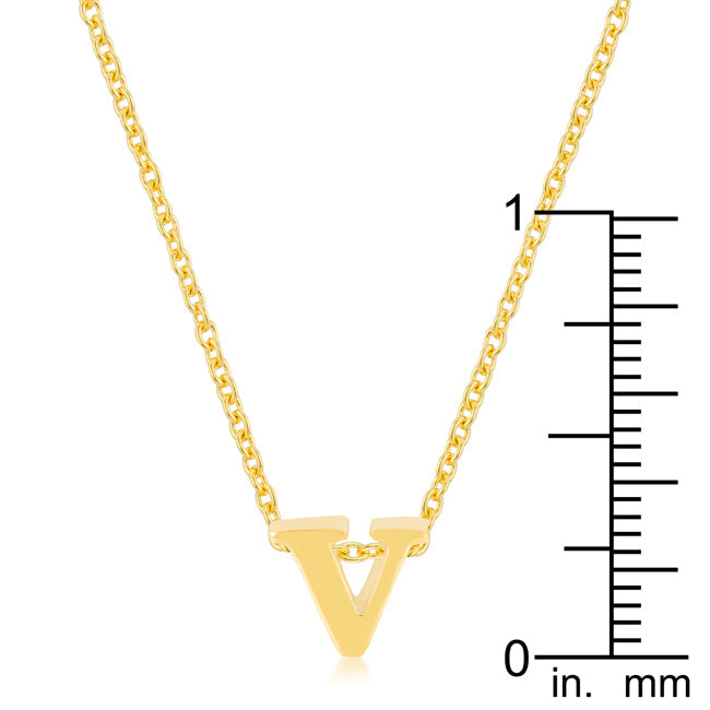 Golden Initial V Pendant