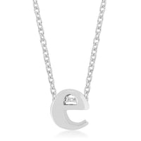 Thumbnail for Rhodium Plated Finish Initial E Pendant
