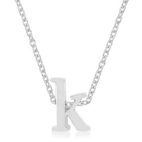 Thumbnail for Rhodium Plated Finish Initial K Pendant