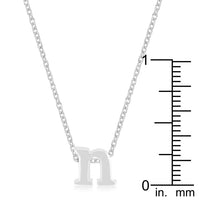Thumbnail for Rhodium Plated Finish Initial N Pendant