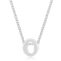 Thumbnail for Rhodium Plated Finish Initial O Pendant