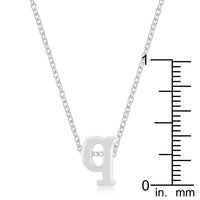 Thumbnail for Rhodium Plated Finish Initial Q Pendant