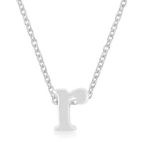 Thumbnail for Rhodium Plated Finish Initial R Pendant