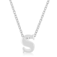 Thumbnail for Rhodium Plated Finish Initial S Pendant