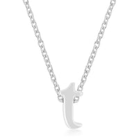 Thumbnail for Rhodium Plated Finish Initial T Pendant