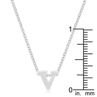 Thumbnail for Rhodium Plated Finish Initial V Pendant