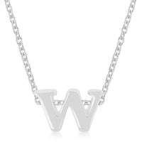 Thumbnail for Rhodium Plated Finish Initial W Pendant