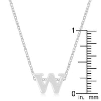 Thumbnail for Rhodium Plated Finish Initial W Pendant