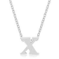 Thumbnail for Rhodium Plated Finish Initial X Pendant