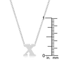 Thumbnail for Rhodium Plated Finish Initial X Pendant
