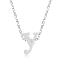 Thumbnail for Rhodium Plated Finish Initial Y Pendant