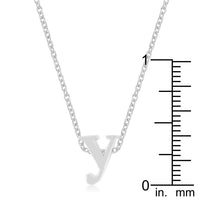 Thumbnail for Rhodium Plated Finish Initial Y Pendant