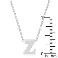 Thumbnail for Rhodium Plated Finish Initial Z Pendant