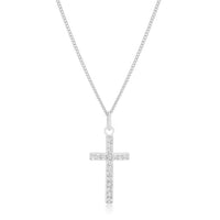 Thumbnail for Simple Rhodium Plated Cross Pendant