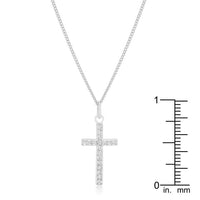 Thumbnail for Simple Rhodium Plated Cross Pendant