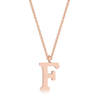 Thumbnail for Elaina Rose Gold Stainless Steel F Initial Necklace