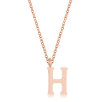 Thumbnail for Elaina Rose Gold Stainless Steel H Initial Necklace