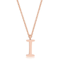 Thumbnail for Elaina Rose Gold Stainless Steel I Initial Necklace