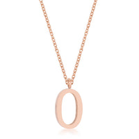 Thumbnail for Elaina Rose Gold Stainless Steel O Initial Necklace