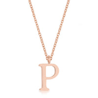 Thumbnail for Elaina Rose Gold Stainless Steel P Initial Necklace