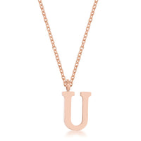 Thumbnail for Elaina Rose Gold Stainless Steel U Initial Necklace