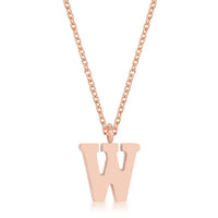 Thumbnail for Elaina Rose Gold Stainless Steel W Initial Necklace