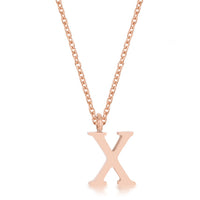 Thumbnail for Elaina Rose Gold Stainless Steel X Initial Necklace