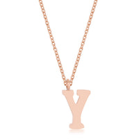 Thumbnail for Elaina Rose Gold Stainless Steel Y Initial Necklace