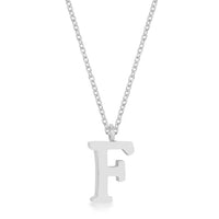 Thumbnail for Elaina Rhodium Stainless Steel F Initial Necklace