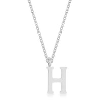 Thumbnail for Elaina Rhodium Stainless Steel H Initial Necklace