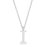 Thumbnail for Elaina Rhodium Stainless Steel I Initial Necklace