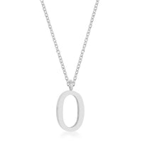 Thumbnail for Elaina Rhodium Stainless Steel O Initial Necklace
