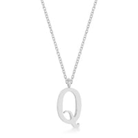 Thumbnail for Elaina Rhodium Stainless Steel Q Initial Necklace