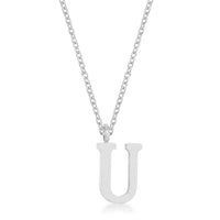Thumbnail for Elaina Rhodium Stainless Steel U Initial Necklace