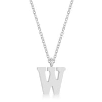 Thumbnail for Elaina Rhodium Stainless Steel W Initial Necklace