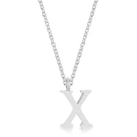Thumbnail for Elaina Rhodium Stainless Steel X Initial Necklace