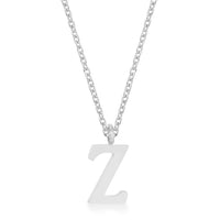 Thumbnail for Elaina Rhodium Stainless Steel Z Initial Necklace