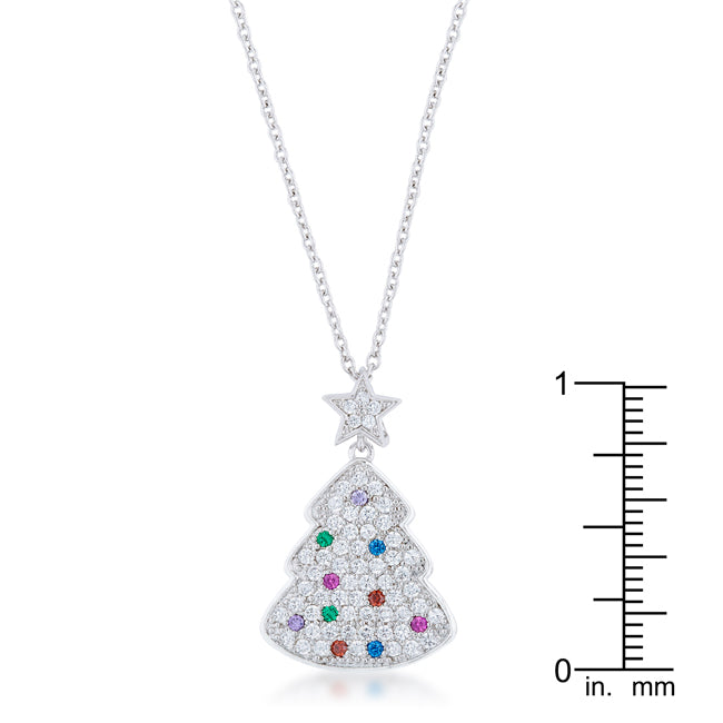 Multicolor Christmas Tree Drop Necklace