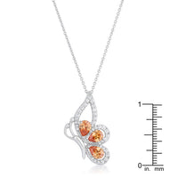 Thumbnail for Karen 2.8ct Champagne CZ Rhoidum Butterfly Drop Necklace