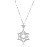 Thumbnail for Stella 0.3ct CZ Rhodium Star Drop Necklace