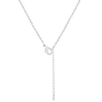 Thumbnail for Stella 0.3ct CZ Rhodium Star Drop Necklace