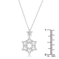 Thumbnail for Stella 0.3ct CZ Rhodium Star Drop Necklace