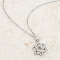 Thumbnail for Stella 0.3ct CZ Rhodium Star Drop Necklace