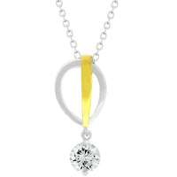 Thumbnail for Two-tone Finish Raindrop Cubic Zirconia Pendant