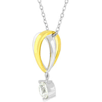 Thumbnail for Two-tone Finish Raindrop Cubic Zirconia Pendant