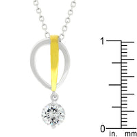 Thumbnail for Two-tone Finish Raindrop Cubic Zirconia Pendant