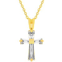 Thumbnail for Goldtone Finish Baguette Cross