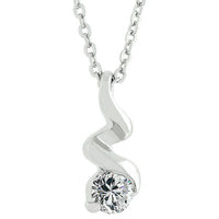 Thumbnail for Rhodium Plated Finish Twist Pendant