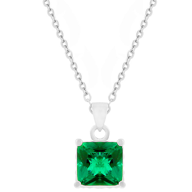 Dual Cubic Zirconia Square Pendant