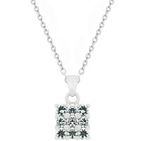 Thumbnail for Dual Cubic Zirconia Square Pendant